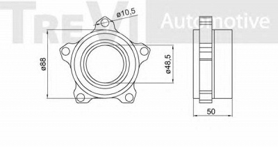 TREVI AUTOMOTIVE wb1880 -  Комплект подшипника ступицы колеса